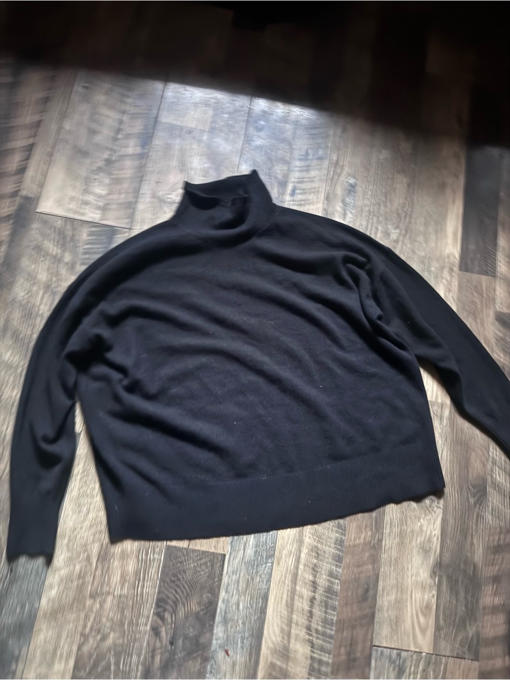 Nordstrom Womens 100 % Cashmere Black Turtleneck Sweater